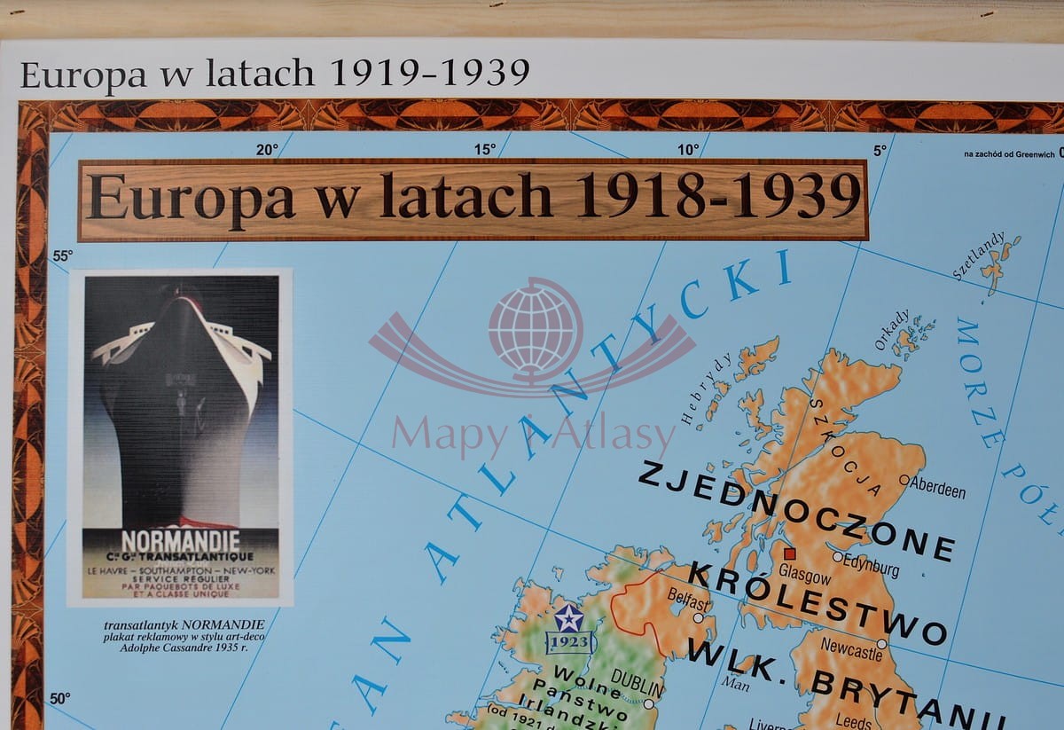 EUROPA W LATACH 1919-1939 MAPA ŚCIENNA