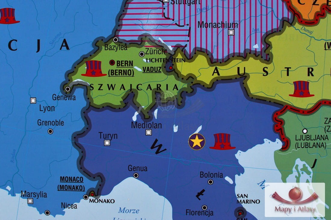 ŚWIAT I EUROPA PO II WOJNIE ŚWIATOWEJ MAPA SZKOLNA