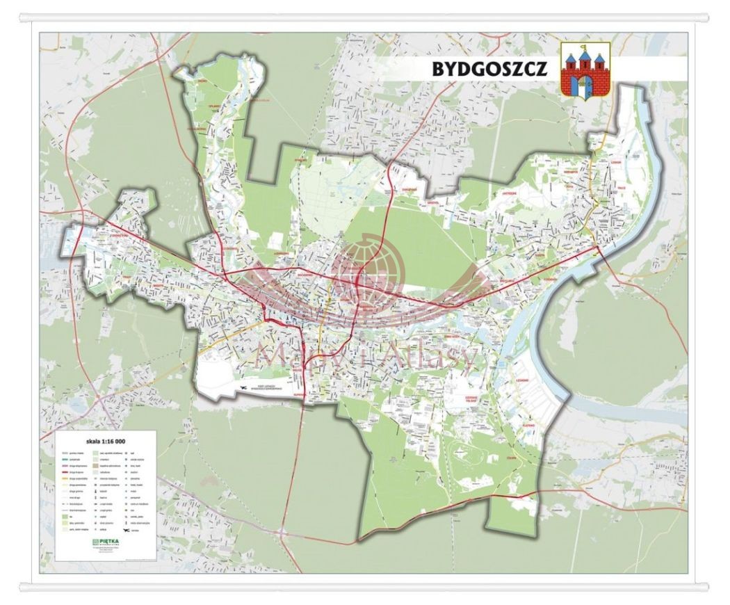 BYDGOSZCZ MAPA ŚCIENNA PLAN MIASTA DO POWIESZENIA
