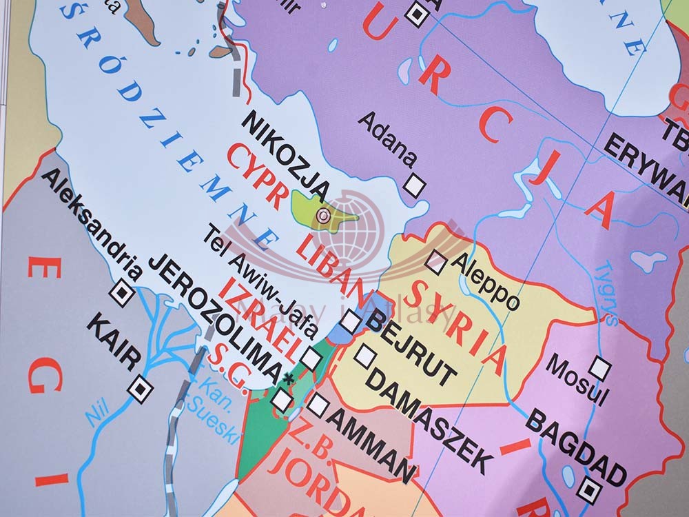 AZJA MAPA ŚCIENNA POLITYCZNA I KONTUROWA NOWA ERA
