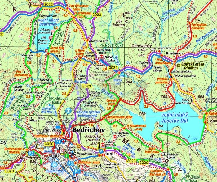 GÓRY IZERSKIE I JESTEDSKY HRBET MAPA TURYSTYCZNA HP