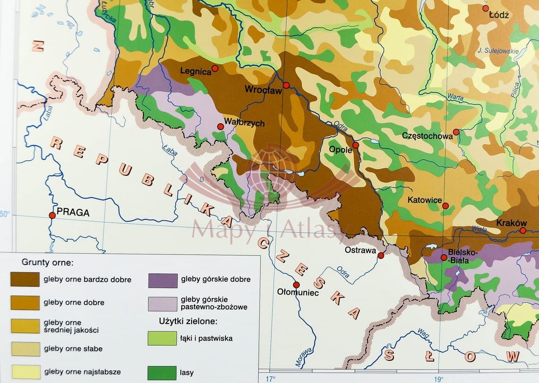 POLSKA MAPA ŚCIENNA SZKOLNA GLEBY NOWA ERA