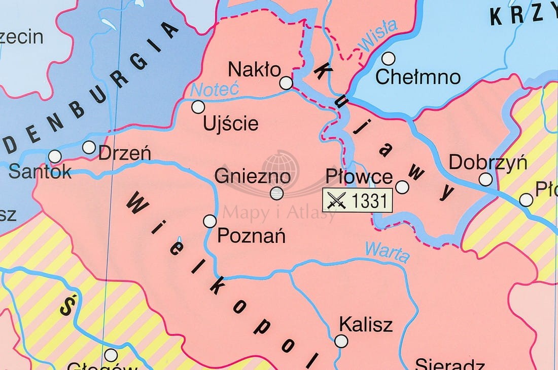 POLSKA PIASTÓW MAPA ŚCIENNA SZKOLNA NOWA ERA