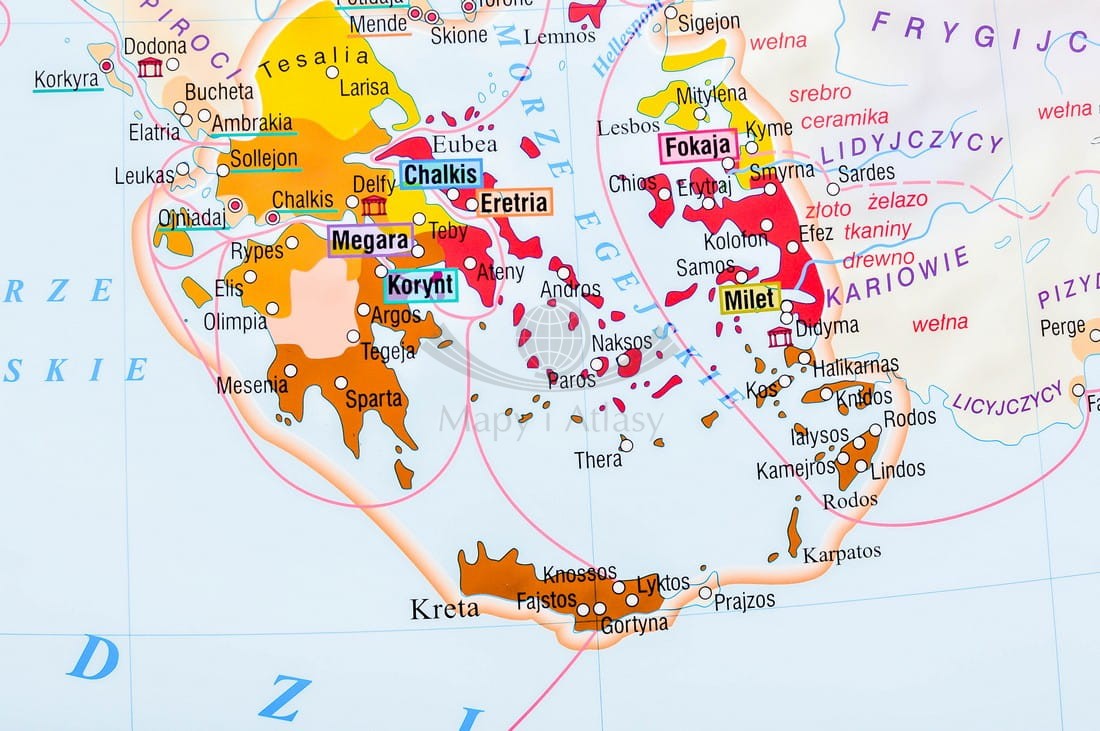 KOLONIZACJA GRECKA I FENICKA MAPA SZKOLNA