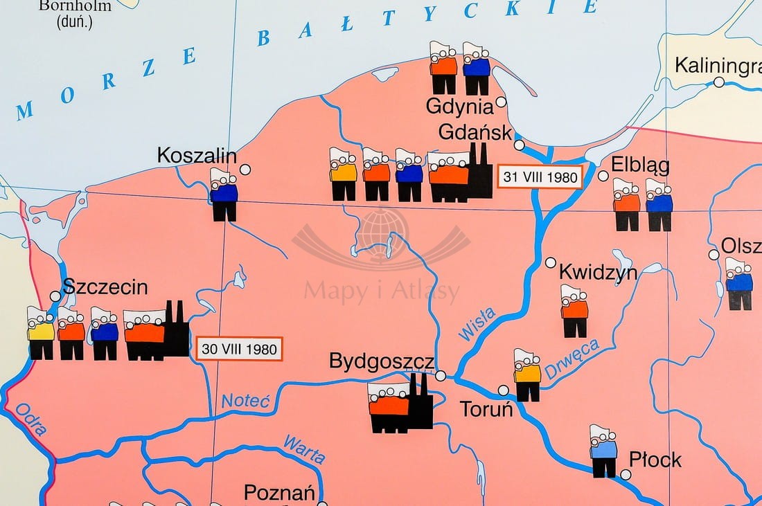 POLSKA I EUROPA PO II WOJNIE ŚWIATOWEJ MAPA ŚCIENNA