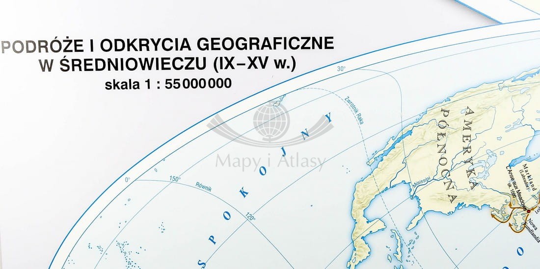 Świat / Wielkie odkrycia geograficzne. Mapa ścienna świata. Nowa Era w
