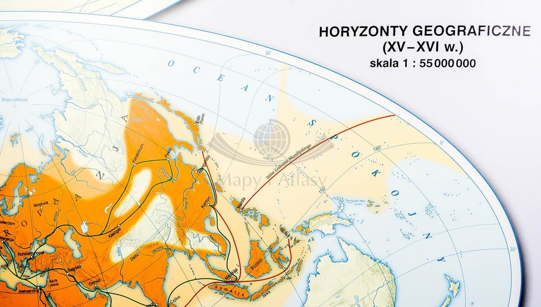 Świat / Wielkie odkrycia geograficzne. Mapa ścienna świata. Nowa Era w