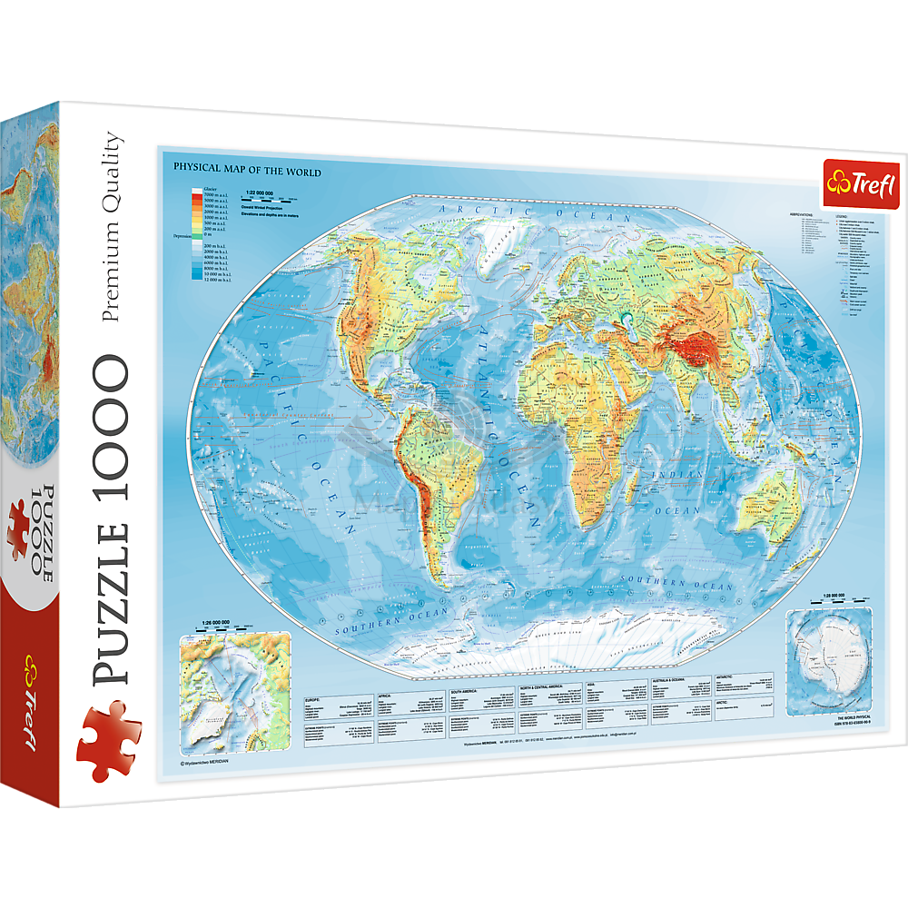 Puzzle 1000 Swiat mapa stylizowana