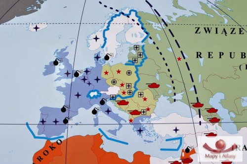 ŚWIAT I EUROPA PO II WOJNIE ŚWIATOWEJ MAPA SZKOLNA