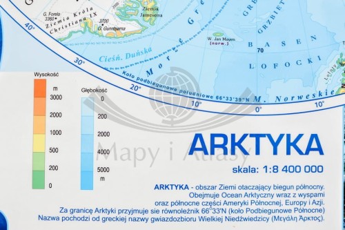 ANTARKTYKA I ARKTYKA MAPA ŚCIENNA SZKOLNA