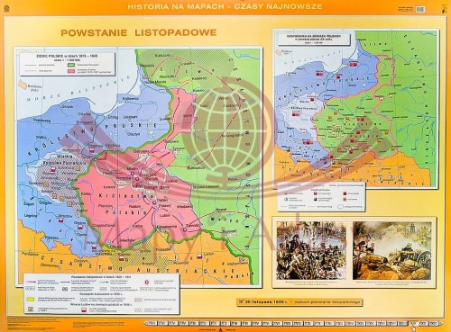 KSIĘSTWO WARSZAWSKIE MAPA ŚCIENNA SZKOLNA