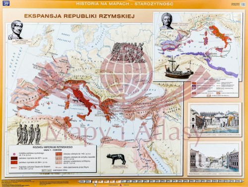 CESARSTWO RZYMSKIE MAPA ŚCIENNA SZKOLNA