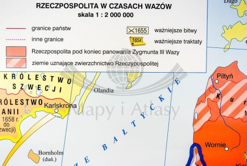 RZECZPOSPOLITA OBOJGA NARODÓW MAPA ŚCIENNA