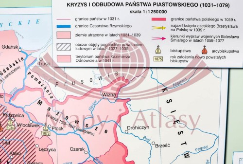 POCZĄTKI PAŃSTWA POLSKIEGO MAPA ŚCIENNA SZKOLNA