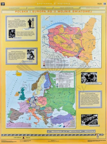 POLSKA I EUROPA PO II WOJNIE ŚWIATOWEJ MAPA ŚCIENNA