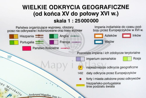 Świat / Wielkie odkrycia geograficzne. Mapa ścienna świata. Nowa Era w