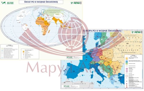 POLSKA I EUROPA PO II WOJNIE ŚWIATOWEJ MAPA ŚCIENNA