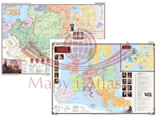 RZECZPOSPOLITA POLSKA W XVII I XVIII WIEKU MAPA SZKOLNA