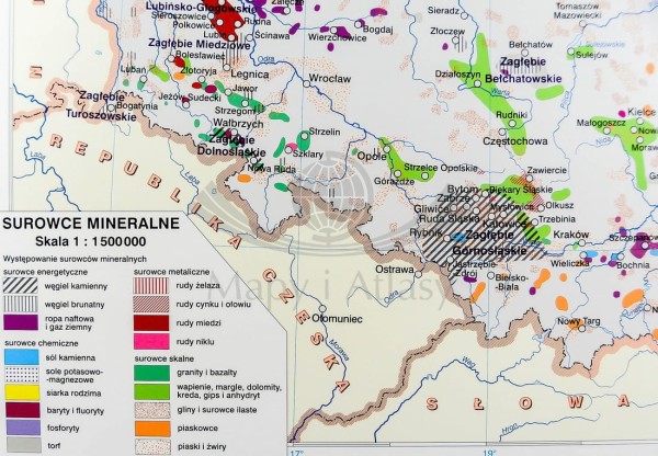 POLSKA MAPA ŚCIENNA ROLNICTWO I PRZEMYSŁ