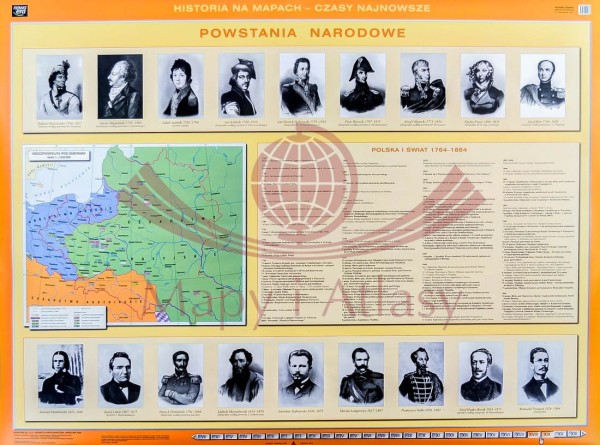POLSKA POWSTANIA NARODOWE MAPA ŚCIENNA