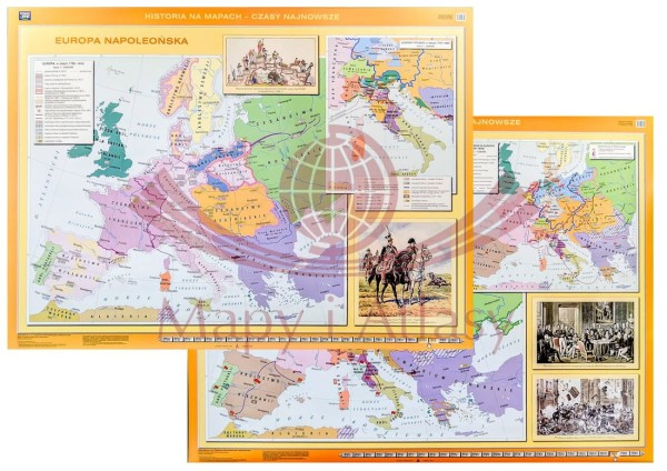 EUROPA NAPOLEOŃSKA MAPA ŚCIENNA SZKOLNA