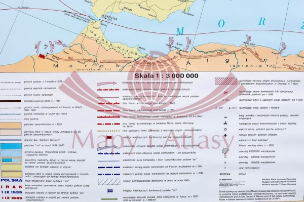 EUROPA PODCZAS II WOJNY ŚWIATOWEJ MAPA ŚCIENNA