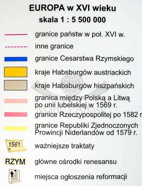POLSKA I LITWA JAGIELLONÓW MAPA ŚCIENNA SZKOLNA