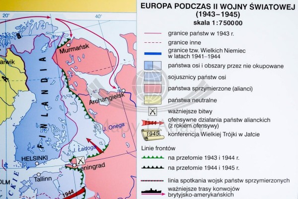 POLSKA I EUROPA PODCZAS II WOJNY MAPA ŚCIENNA