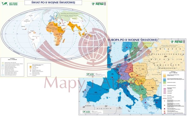 ŚWIAT I EUROPA PO II WOJNIE ŚWIATOWEJ MAPA SZKOLNA