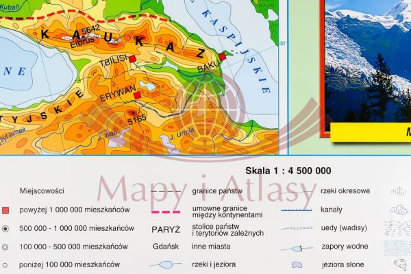 EUROPA MAPA SZKOLNA FIZYCZNA I KRAJOBRAZOWA