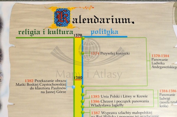 POLSKA I LITWA JAGIELLONÓW MAPA ŚCIENNA SZKOLNA