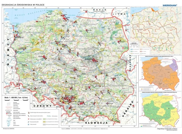 POLSKA DEGRADACJA ŚRODOWISKA MAPA ŚCIENNA