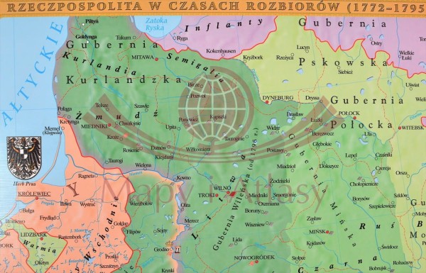RZECZPOSPOLITA W OKRESIE ROZBIORÓW MAPA ŚCIENNA
