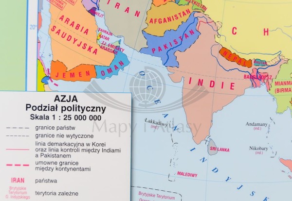 AZJA SZKOLNA MAPA FIZYCZNA ŚCIENNA NOWA ERA