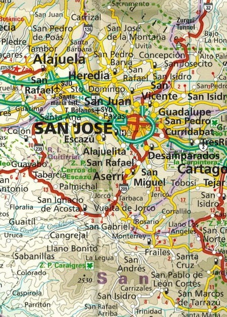 Kostaryka i Panama 1:550 000. Wodoodporna mapa samochodowo-turystyczna wydawnictwa Reise Know-How. Fragment 3