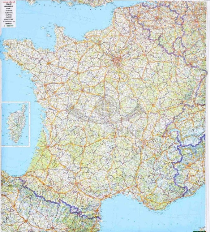 Francja 1:1 000 000. Mapa drogowa w wersji do wpinania wydawnictwa Freytag & Berndt
