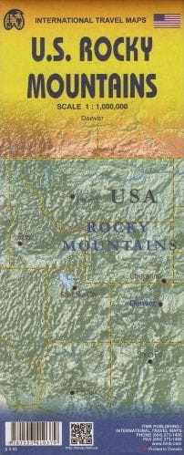 USA. Rocky Mountains / Góry Skaliste. Kolorado, Nowy Meksyk, Utah, Montana, Idaho, Wyoming. Mapa samochodowo-turystyczna wydawnictwa ITMB. Okładka - tył