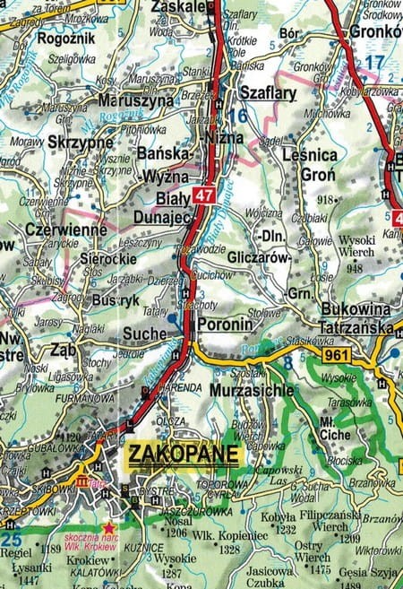 Zakopane 1:15 000. Mapa / Plan miasta wydawnictwa ExpressMap. Fragment 2