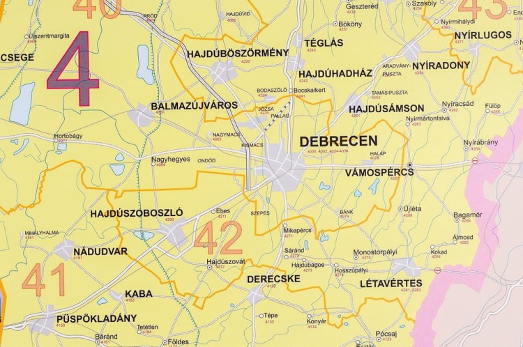 Węgry 1:400 000. Mapa ścienna kodowa wydawnictwa Stiefel. Fragment 2