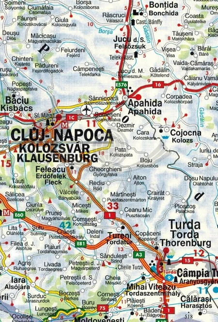 Rumunia północno-zachodnia / Transylwania. Mapa samochodowo-turystyczna wydawnictwa Freytag & Berndt. Fragment