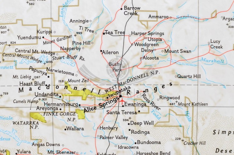 Australia 1:6 413 000 . Mapa polityczna w wersji do wpinania. Wydawnictwo: National Geographic. Fragment 1