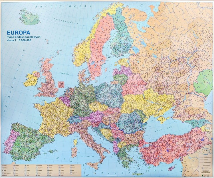 Europa 1:3 000 000. Mapa ścienna kodowa wydawnictwa Jokart