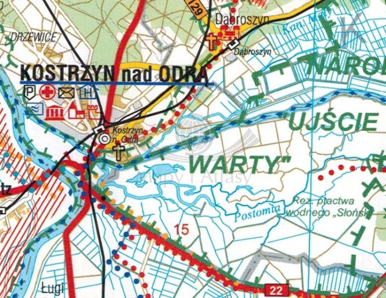 Województwo lubuskie 1:200 000. Mapa administracyjno-turystyczna wydawnictwa BiK. Fragment 2