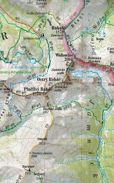 Tatry polskie i słowackie 1:55 000. Mapa turystyczna wydawnictwa ExpressMap. Fragment