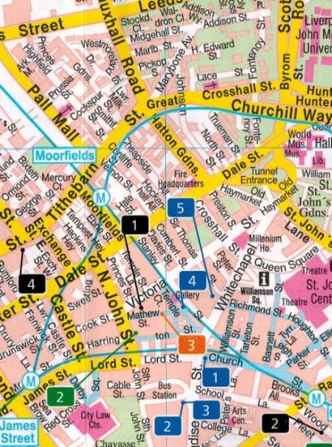 Liverpool 1:10 000. Laminowana mapa / Plan miasta wydawnictwa Freytag & Berndt. Fragment 1
