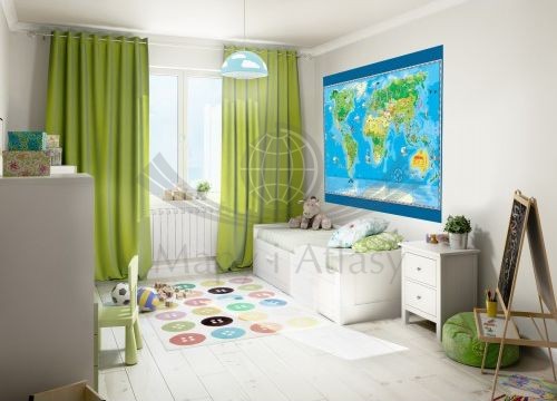 Świat Młodego Odkrywcy. Mapa ścienna dla dzieci - tapeta XL