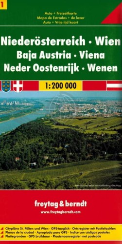 Dolna Austria. Wiedeń. Mapa samochodowo-turystyczna wydawnictwa Freytag & Berndt. Okładka