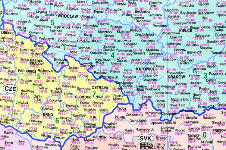 Europa 1:3 000 000. Mapa ścienna kodowa wydawnictwa Jokart. Fragment 2