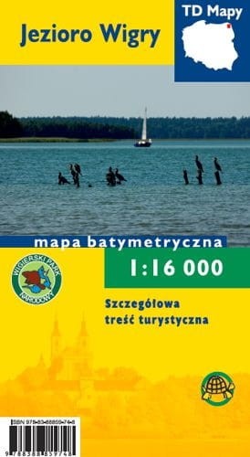 Jezioro Wigry 1:16 000. Mapa turystyczna, batymetryczna wydawnictwa Agencja TD. Okładka tył