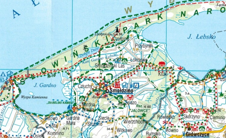 Województwo pomorskie / Pomorze 1:280 000. Laminowana mapa administracyjno-turystyczna wydawnictwa BiK. Fragment 2